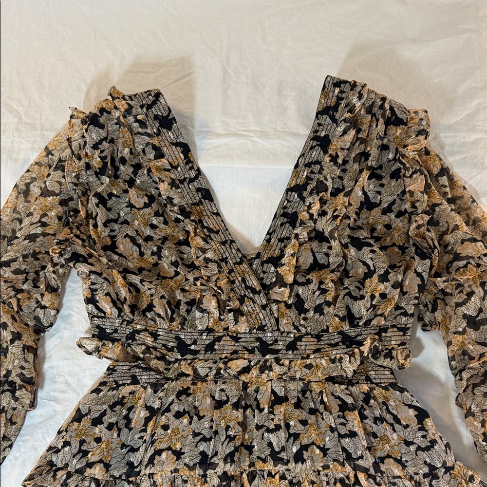 Anthropologie V-neck Ruffle Cut Out Dress Size medium - Picture 6 of 15